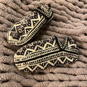 Hand Knitted Turkish Wool Socks | 100 % Natural Wool | Indoor Slipper Socks